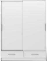 Eltap - loft - Garderobna omara z drsnimi vrati Estantte II - 150 cm - bela