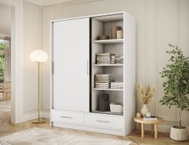 Eltap - loft - Garderobna omara z drsnimi vrati Estantte II - 150 cm - bela