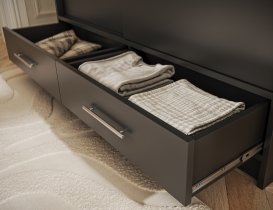 Eltap - loft - Garderobna omara z drsnimi vrati Estantte II - 150 cm - črna