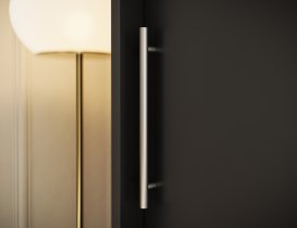 Eltap - loft - Garderobna omara z drsnimi vrati Estantte II - 150 cm - črna