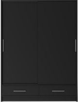 Eltap - loft - Garderobna omara z drsnimi vrati Estantte II - 150 cm - črna