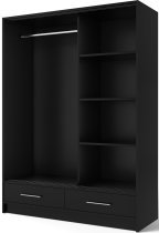 Eltap - loft - Garderobna omara z drsnimi vrati Estantte II - 150 cm - črna