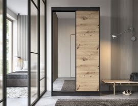 Garderobna omara z drsnimi vrati Esville II z ogledalom - 120 cm