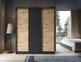 Garderobna omara z drsnimi vrati Esville III z ogledalom - 180 cm