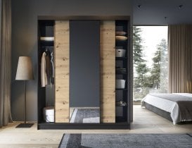 Eltap - loft - Garderobna omara z drsnimi vrati Esville III z ogledalom - 180 cm