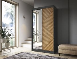 Garderobna omara z drsnimi vrati Marrphy II z ogledalom - 120 cm