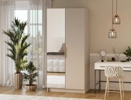 Garderobna omara Mirtillo z enim ogledalom 100 cm - kašmir