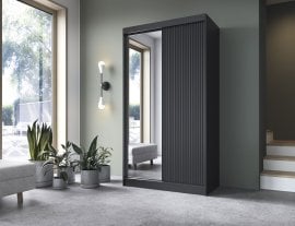 Garderobna omara z drsnimi vrati Prescco II z ogledalom - 120 cm