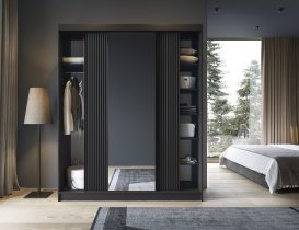 Eltap - loft - Garderobna omara z drsnimi vrati Prescco III z ogledalom - 180 cm