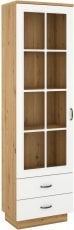 Vitrina Flawia - hrast artisan/bela 60 cm WHAR 1D2S 