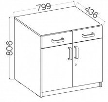 Stolarz-Lempert - Spodnja omara Malta - svetlo siva 105 LG/LG 2F2S