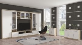 Dnevna soba Paris - bela/hrast artisan