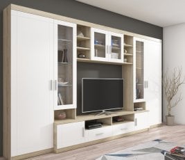 TV regal Paris WH01 - bela/hrast artisan