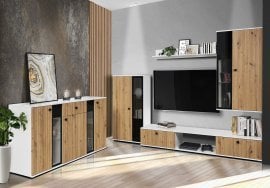 Dnevna soba Salsa - hrast artisan/bela  