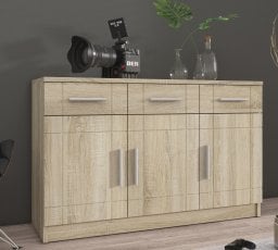 Široka komoda Paris - hrast artisan SO 3F3S