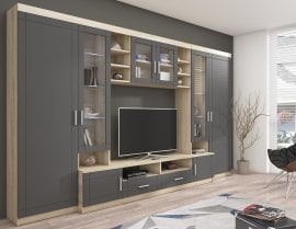 Dnevni TV regal Paris - grafit/hrast artisan GR01