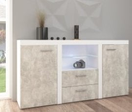 Komoda Rumba - svetlo siva/bela RUMBABJ20 2F 2S