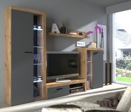 TV regal Rumba - grafit/hrast lefkas RUMBAGRDL01