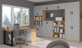 Pisarniško pohištvo Malta - svetlo siva/hrast artisan