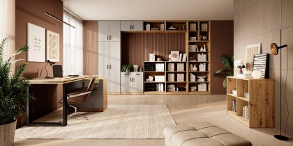 Stolarz-Lempert - Omara Malta - svetlo siva/hrast artisan 112 LG/AR 2F