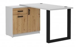 Pisalna miza s komodo Malta - hrast artisan/svetlo siva 130 AR/LG/LG