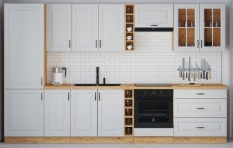 Stolarz-Lempert - Spodnja kotna omara Stilo - bela/hrast artisan - 90x90 cm ND 2F BB