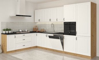 Stolarz-Lempert - Spodnja kotna omara Stilo - bela/hrast artisan - 90x90 cm ND 2F BB