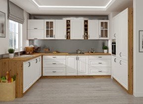 Stolarz-Lempert - Spodnja kotna omara Stilo - bela/hrast artisan - 90x90 cm ND 2F BB
