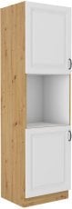 Visoka omara za vgradno pečico Stilo - bela/hrast artisan - 60 cm DP-210 2F 