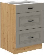 Spodnja omara  s predali Stilo - сlaygrey/hrast artisan - 60 cm D 3S BB