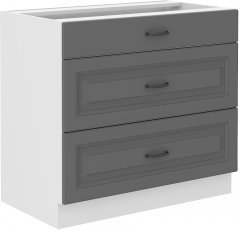 Spodnja omara Stilo - dustgrey/bela - 80 cm D 3S BB