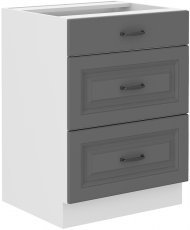 Spodnja omara s predali Stilo - dustgrey/bela - 60 cm D 3S BB