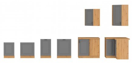 Zgornja omarica Stilo - dustgrey/artisan hrast - 80 cm G-72 2F