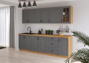Zgornja omarica Stilo - dustgrey/artisan hrast - 80 cm G-72 2F