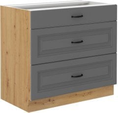 Spodnja omara Stilo - dustgrey/hrast artisan - 80 cm D 3S BB