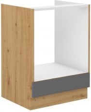 Spodnja omara za vgradno pečico Stilo - dustgrey/hrast artisan - 60 cm D GAZ BB