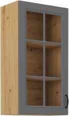 Zgornja vitrina Stilo - dustgrey/hrast artisan - 40 cm GS-90 1F