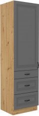 Visoka omara Stilo - dustgrey/hrast artisan - 60 cm DKS-210 3S 1F