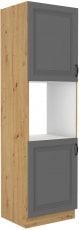 Visoka omara za vgradno pečico Stilo - dustgrey/hrast artisan - 60 cm DP-210 2F