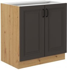 Spodnja omara Stilo -  siva/hrast artisan - 80 cm D 2F BB