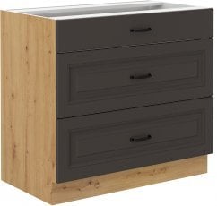 Spodnja omara Stilo - siva/hrast artisan - 80 cm 3S BB