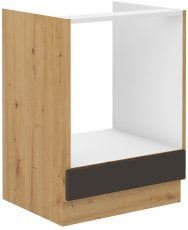 Spodnja omara za vgradno pečico Stilo - siva/hrast artisan - 60 cm D GAZ BB