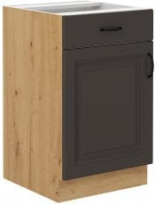 Spodnja omara Stilo - siva/hrast artisan - 50 cm D 1F 1S