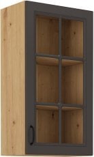 Zgornja vitrina Stilo - siva/hrast artisan - 40 cm GS-90 1F