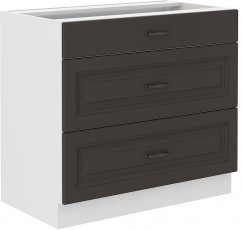 Spodnja omara Stilo - siva/bela - 80 cm D 3S BB