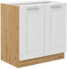 Spodnja omara Luna - bela/artisan hrast - 80 cm D 2F BB