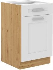 Spodnja omara Luna - bela/artisan hrast - 50 cm D 1F 1S