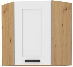 Zgornja kotna omarica Luna- bela/artisan hrast - 60x60 cm GN-72 (45°) 1F