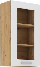 Zgornja vitrina Luna- bela/artisan hrast - 40 cm GS-90 1F