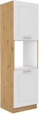 Visoka omara za vgradno pečico Luna- bela/artisan hrast - 60 cm DP-210 2F